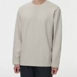[HeatStandard] Crew Neck Long Sleeve T-Shirt [Light Beige]