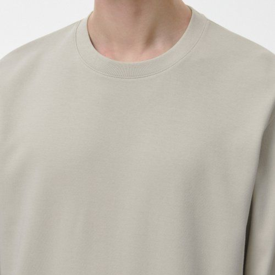 [HeatStandard] Crew Neck Long Sleeve T-Shirt [Light Beige]