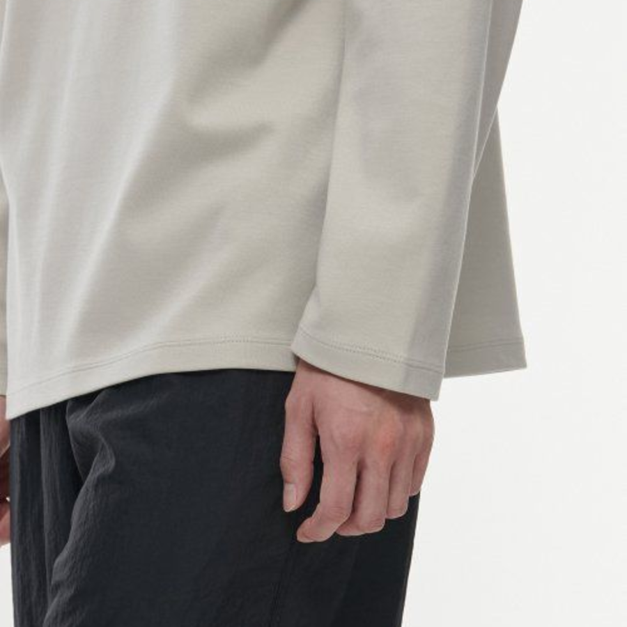 [HeatStandard] Crew Neck Long Sleeve T-Shirt [Light Beige]