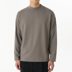 [HeatStandard] Mock Neck Long Sleeve T-Shirt [Taupe]