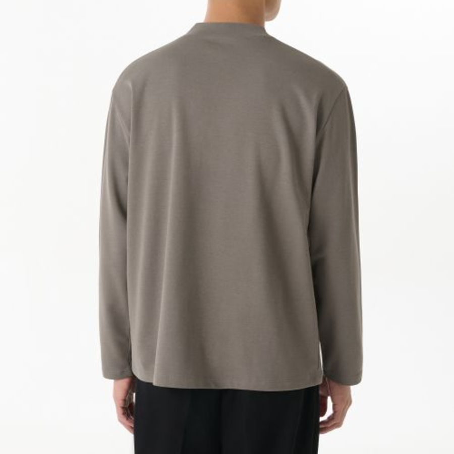 [HeatStandard] Mock Neck Long Sleeve T-Shirt [Taupe]