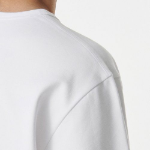 Heavy Ponte Relaxed Crew Neck Long Sleeve T-Shirt [White]