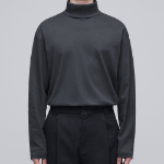 Relaxed Turtleneck Long Sleeve T-Shirt [Dark Gray]