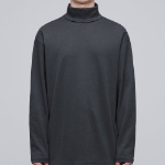 Relaxed Turtleneck Long Sleeve T-Shirt [Dark Gray]
