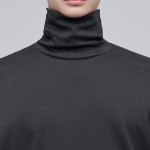 Relaxed Turtleneck Long Sleeve T-Shirt [Dark Gray]