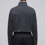 Relaxed Turtleneck Long Sleeve T-Shirt [Dark Gray]