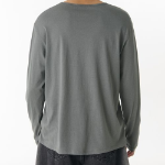 Relaxed Lightweight CR Scoop Neck Long Sleeve T-Shirt [Khaki Grey]