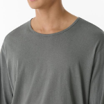 Relaxed Lightweight CR Scoop Neck Long Sleeve T-Shirt [Khaki Grey]