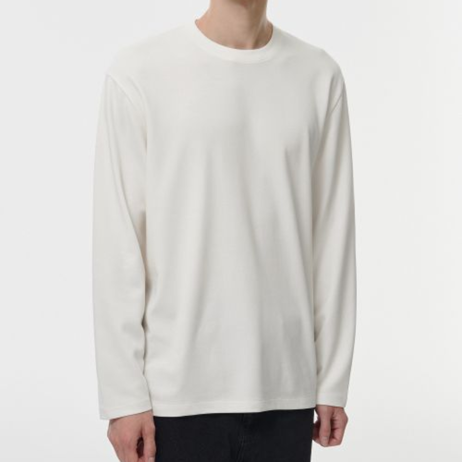 [HeatStandard] Crew Neck Long Sleeve T-Shirt [Cream]