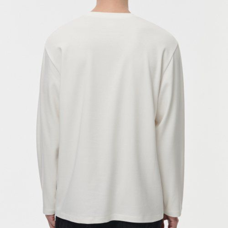 [HeatStandard] Crew Neck Long Sleeve T-Shirt [Cream]