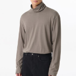 CR Turtle Neck Long Sleeve T-Shirt [Taupe]