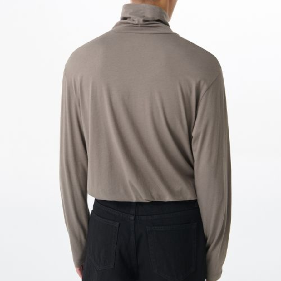 CR Turtle Neck Long Sleeve T-Shirt [Taupe]