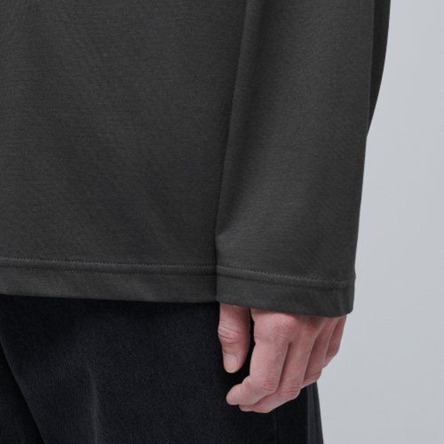[CoolStandard] Crew Neck Long Sleeve T-Shirt [Gunmetal]