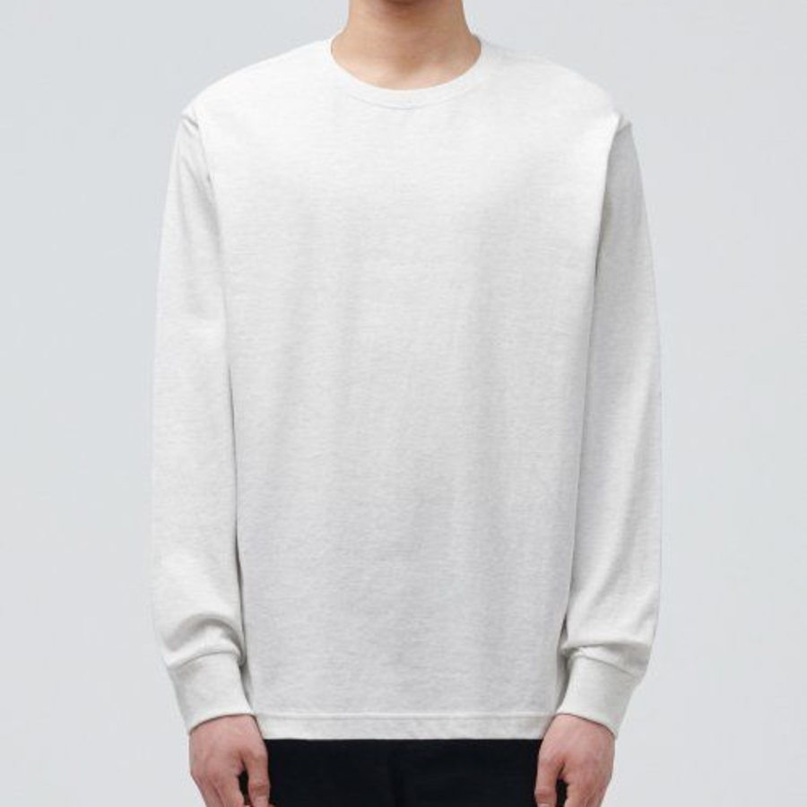 Crew Neck Long Sleeve T-Shirt [Oatmeal]