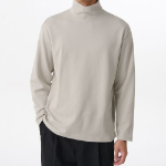 [HeatStandard] Turtle Neck Long Sleeve T-Shirt [Light Beige]