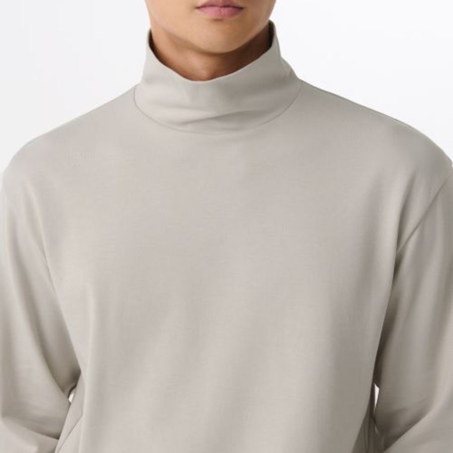 [HeatStandard] Turtle Neck Long Sleeve T-Shirt [Light Beige]