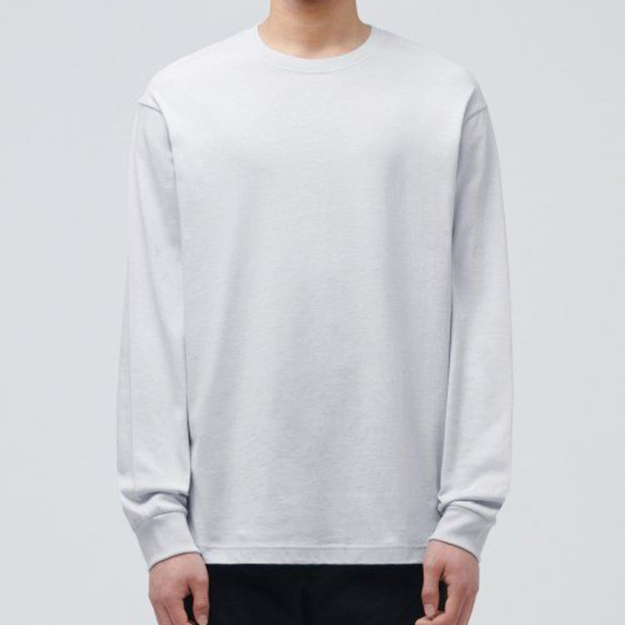 Crew Neck Long Sleeve T-Shirt [Ash Gray]