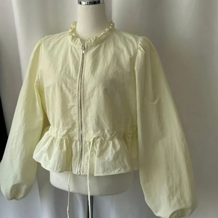 Seed – Frill String Waist Cropped Wind Blouse Jacket
