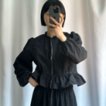 Seed – Frill String Waist Cropped Wind Blouse Jacket