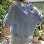 Russo – Stripe Semi-Crop Hood Shirt