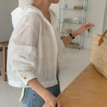 Russo – Stripe Semi-Crop Hood Shirt