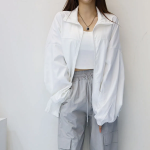 Свободный размер-Белый-Ветровка