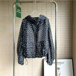 Tellia – Pattern Printed Sheer Hooded Windbreaker