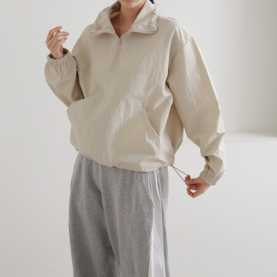 Wind – String Half-Zip Windbreaker Jacket