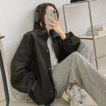 Wind – Plain Snap Button Windbreaker Jacket