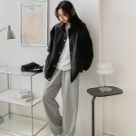 Wind – Plain Snap Button Windbreaker Jacket