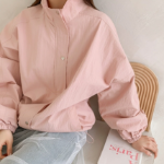 Wind – Plain Snap Button Windbreaker Jacket