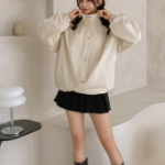 Wind – Plain Snap Button Windbreaker Jacket