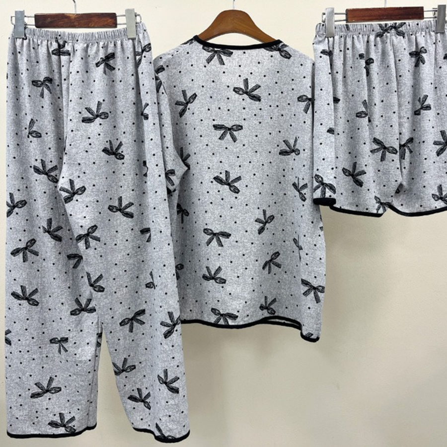 Threebon – Dot Pattern 3-Piece Homewear Set