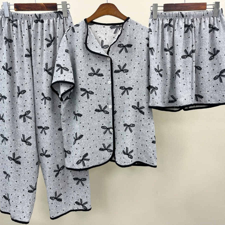 Threebon – Dot Pattern 3-Piece Homewear Set