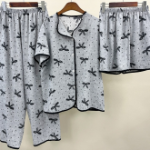 Threebon – Dot Pattern 3-Piece Homewear Set