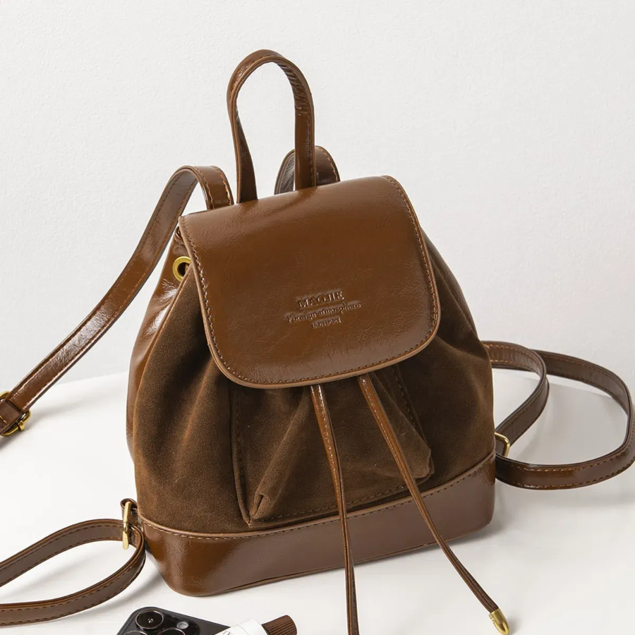 Suede Leather Combo Mini Backpack — элегантный микс текстур в компактном формате