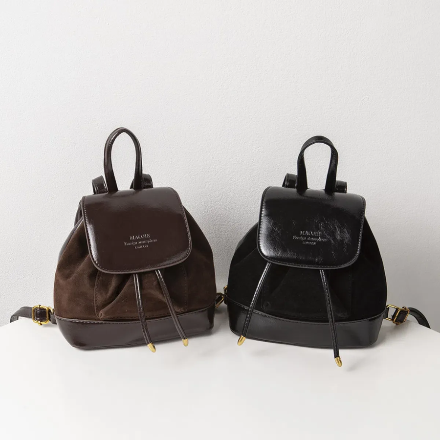 Suede Leather Combo Mini Backpack — элегантный микс текстур в компактном формате