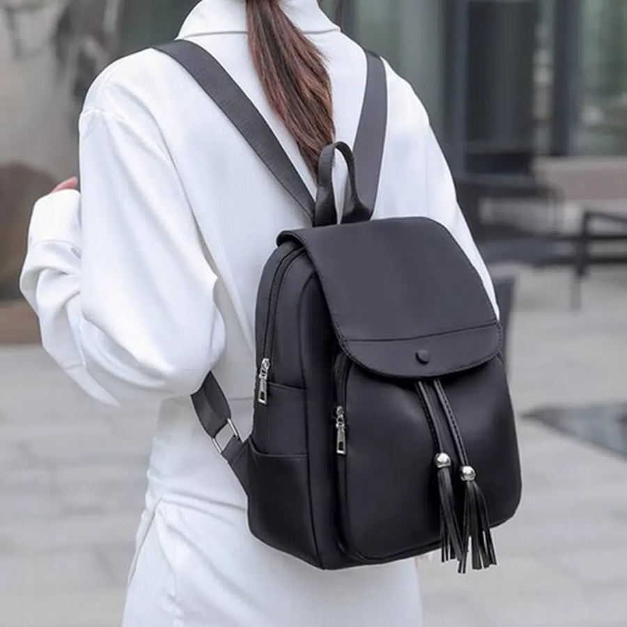 Tassel Casual Waterproof Leather Bucket Backpack — универсальный рюкзак в форме мешка с водоотталкивающим эффектом