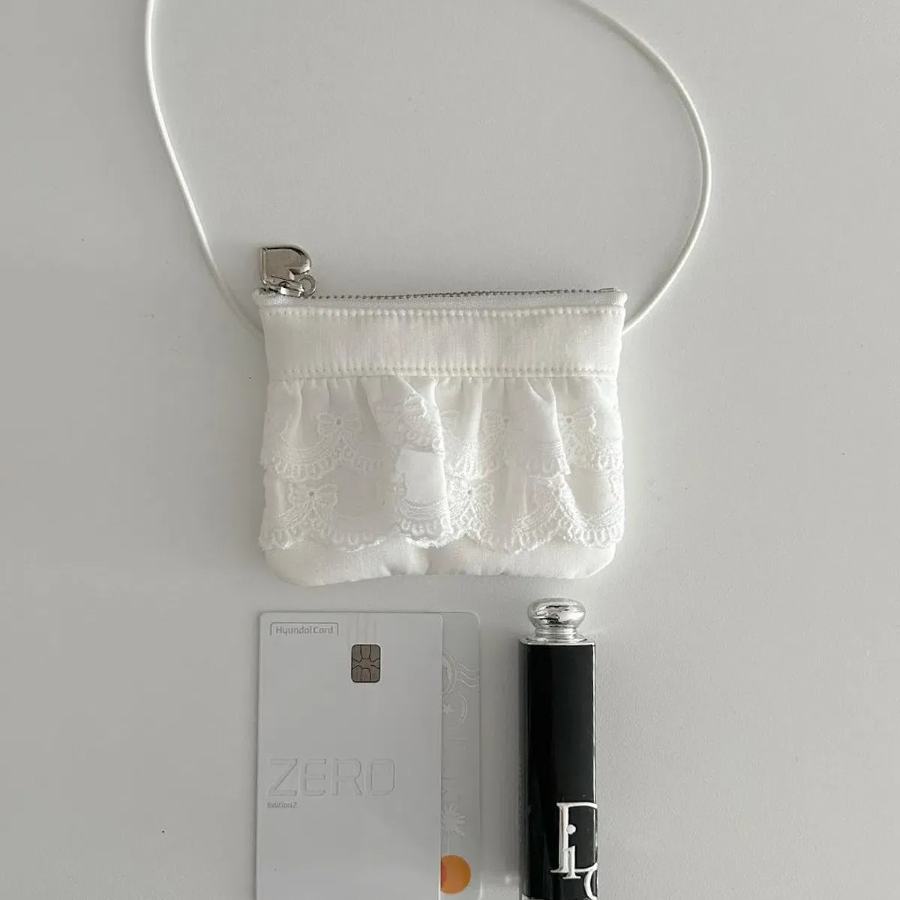 Ribbon Lace Fabric Mini Wallet Crossbody — изящный аксессуар в стиле романтик