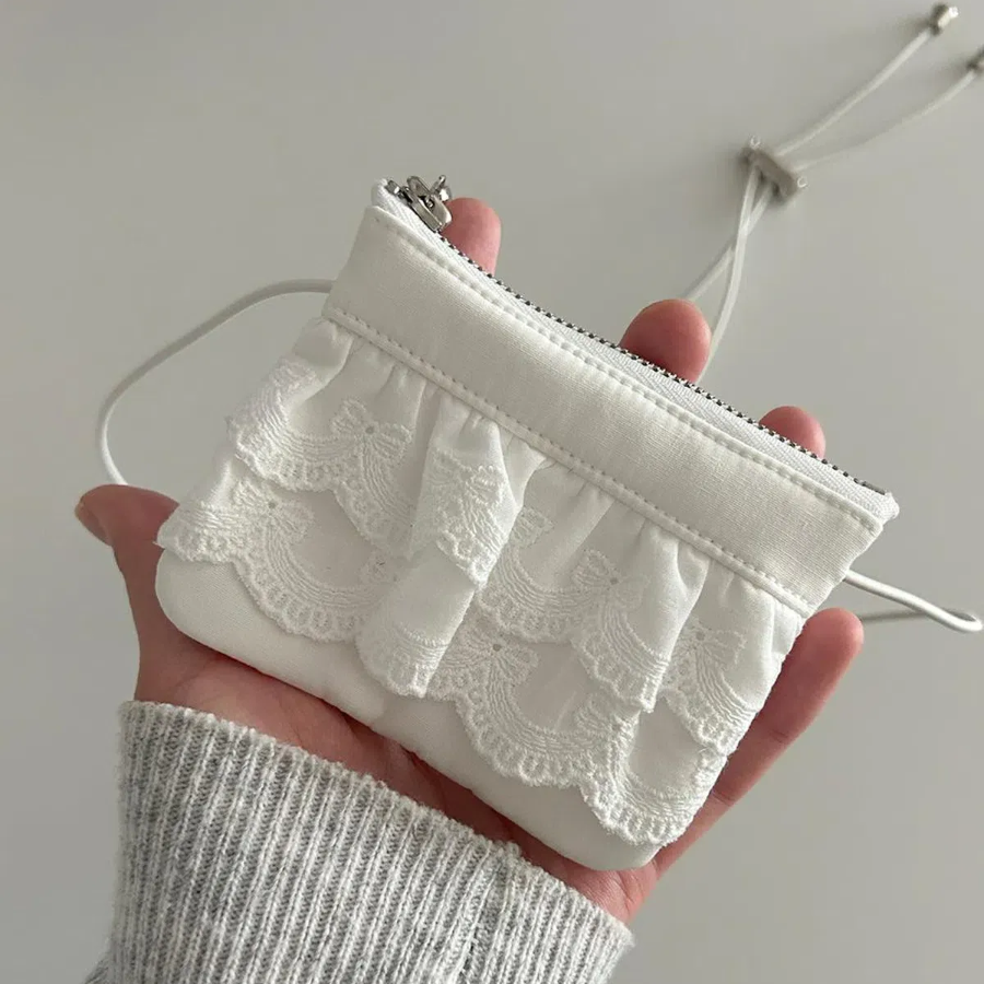 Ribbon Lace Fabric Mini Wallet Crossbody — изящный аксессуар в стиле романтик