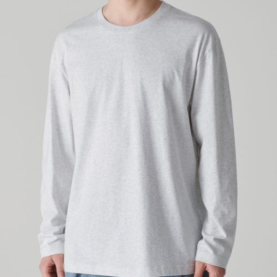 Cooltandard Crew Neck Long Sleeve T-shirt [Light Gray]