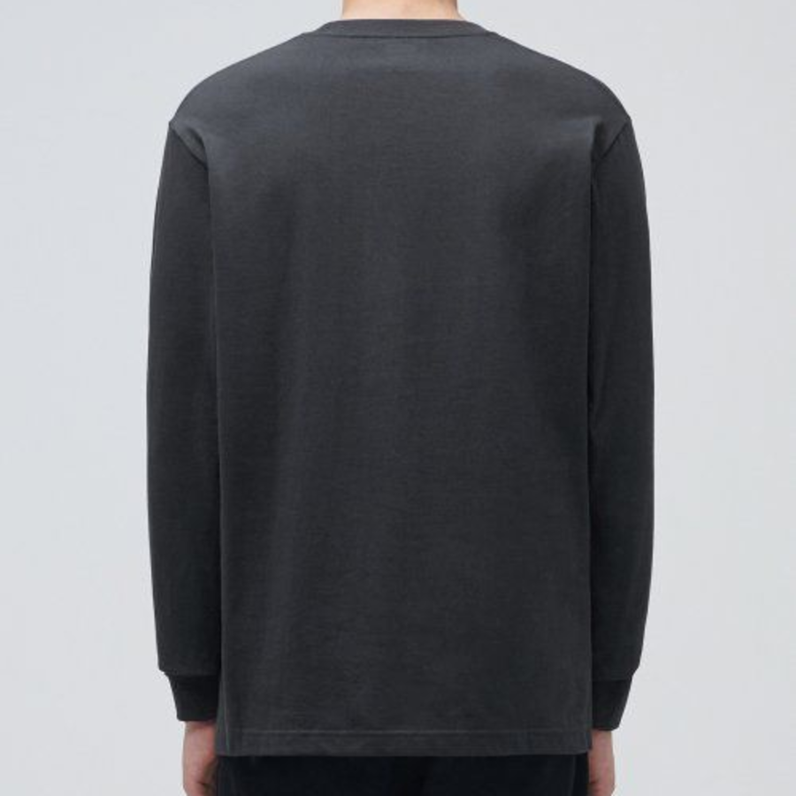 Cooltandard Crew Neck Long Sleeve T-shirt [Dark Gray]