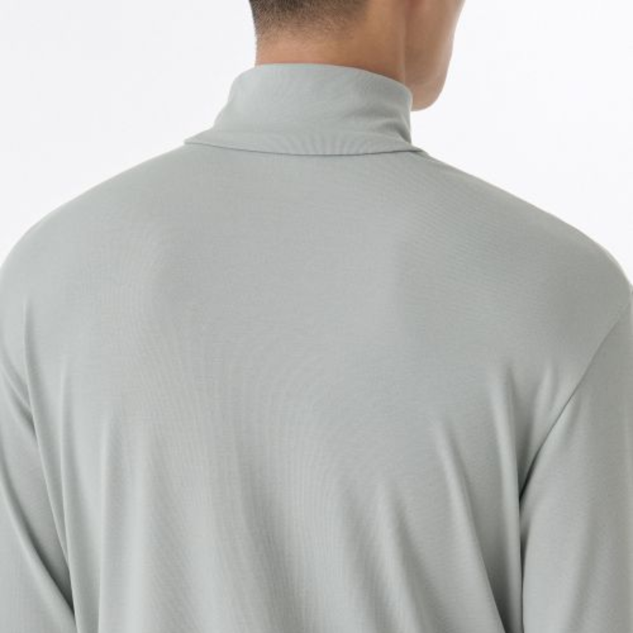 Cooltandard Relaxed Turtleneck Long Sleeve Knit T-shirt [Light Khaki]