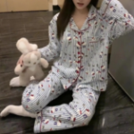 KT Vivid Stripe Kitty Pajama Se