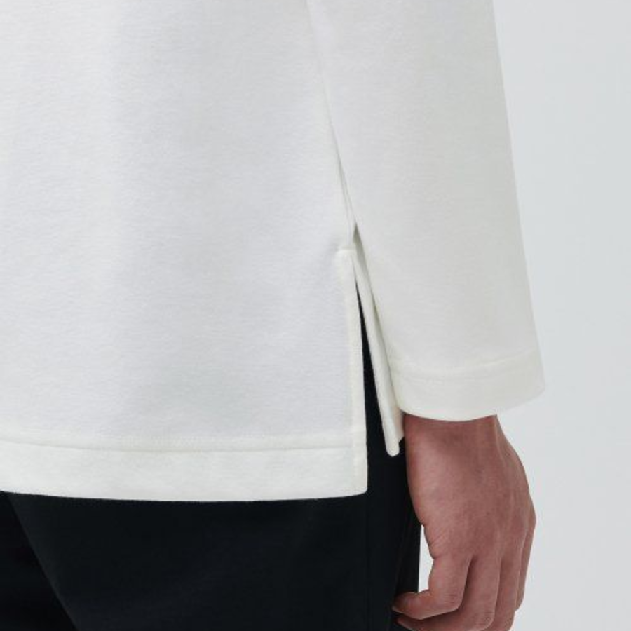 Cooltandard Ponte Crew Neck Long Sleeve T-shirt [Off White]