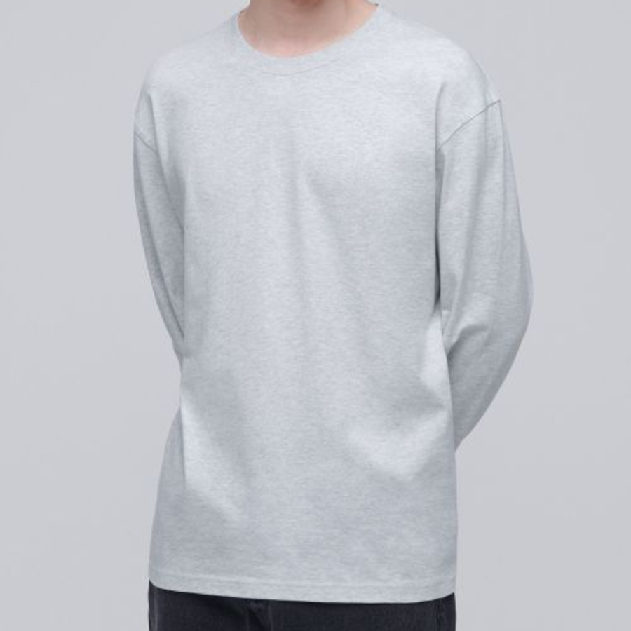 Cooltandard Crew Neck Long Sleeve T-shirt [Light Gray]