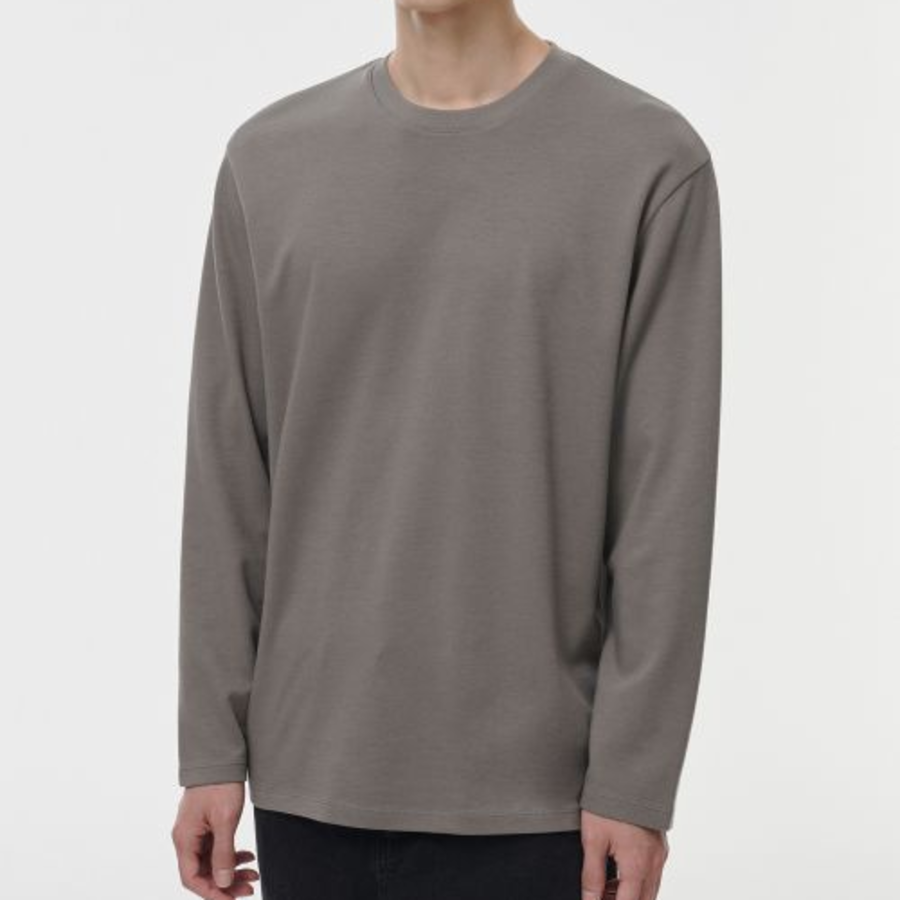 Heatandard Crew Neck Long Sleeve T-shirt [Taupe]