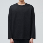 Cooltandard Ponte Crew Neck Long Sleeve T-shirt [Black]