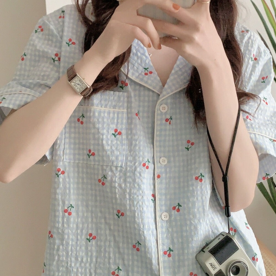 Check Cherry Pajama Set