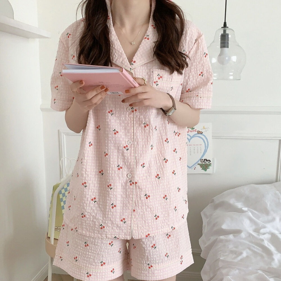 Check Cherry Pajama Set